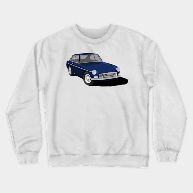 MGB GT Design -Navy Crewneck Sweatshirt by NickShirrell